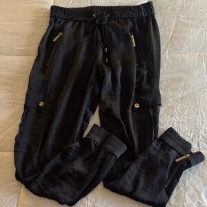 Michael kors black silky joggers